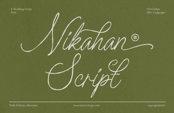 Nikahan Script: A Romantic Handwritten Font for Wedding Crafts & Product Design