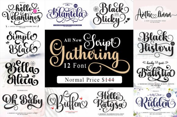 Script Gathering Bundle: Elevate Your Brand with Elegant Handwritten Fonts